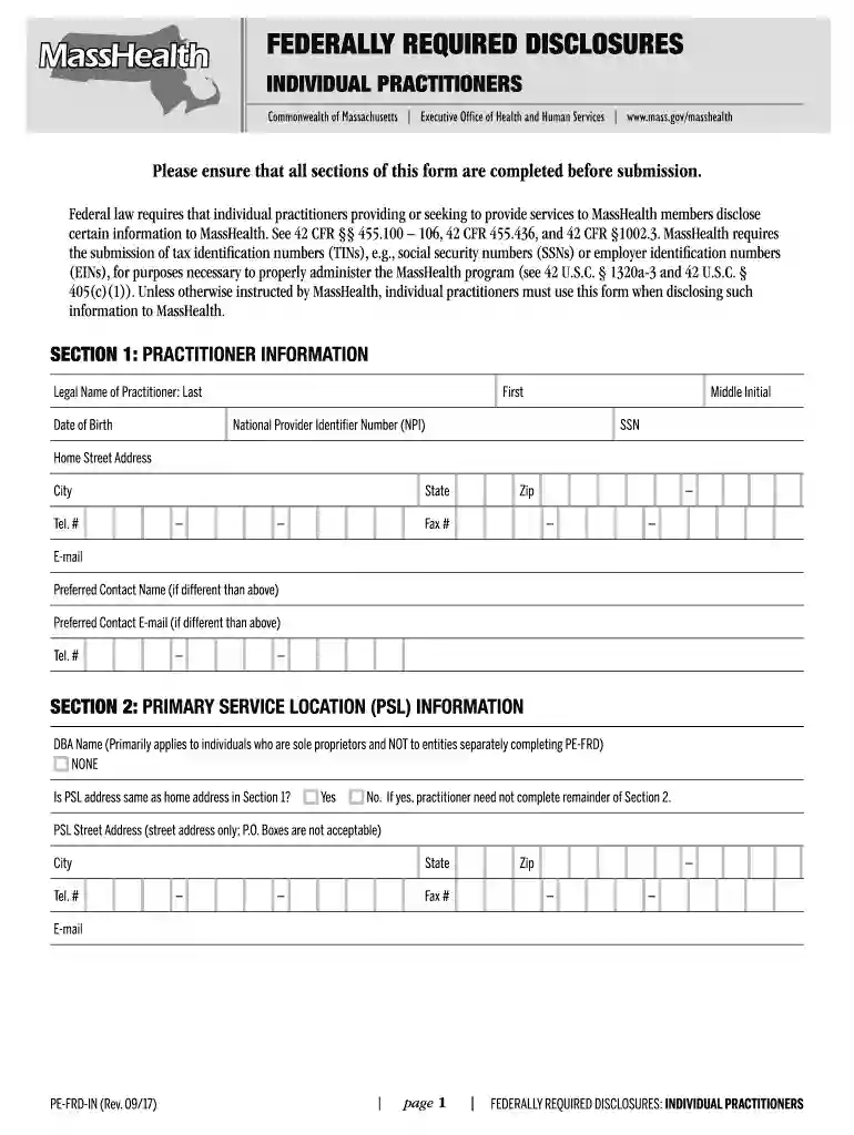 federally required disclosures form Preview on Page 1
