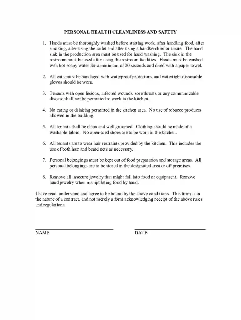 kitchen rules and regulations for students Preview on Page 1