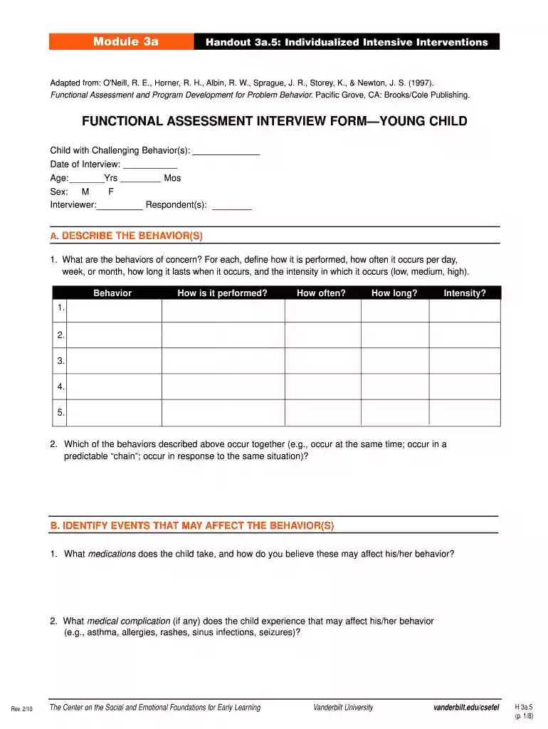 functional assessment interview Preview on Page 1