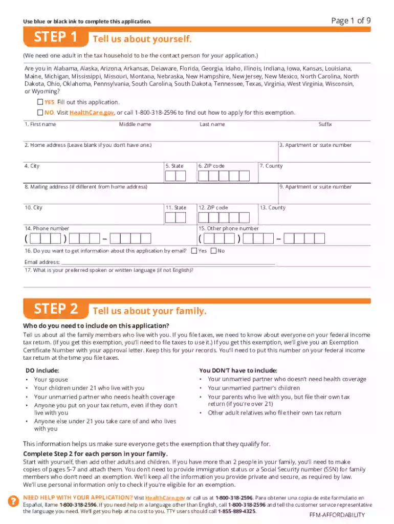 application exemption pdf Preview on Page 1