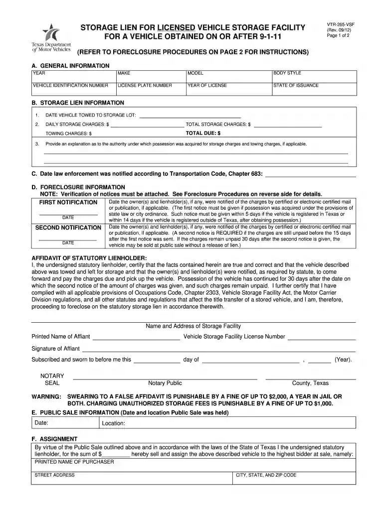 vtr265vsf 2012 form Preview on Page 1