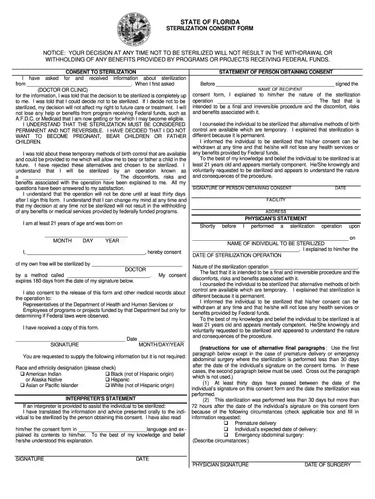 requirements for getting tubes tied in florida Preview on Page 1