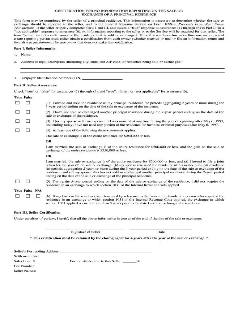 certification no reporting Preview on Page 1