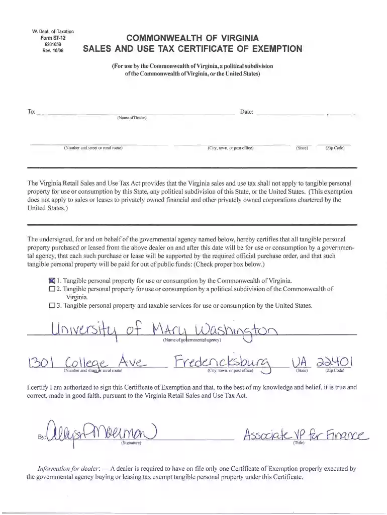 virginia resale certificate Preview on Page 1