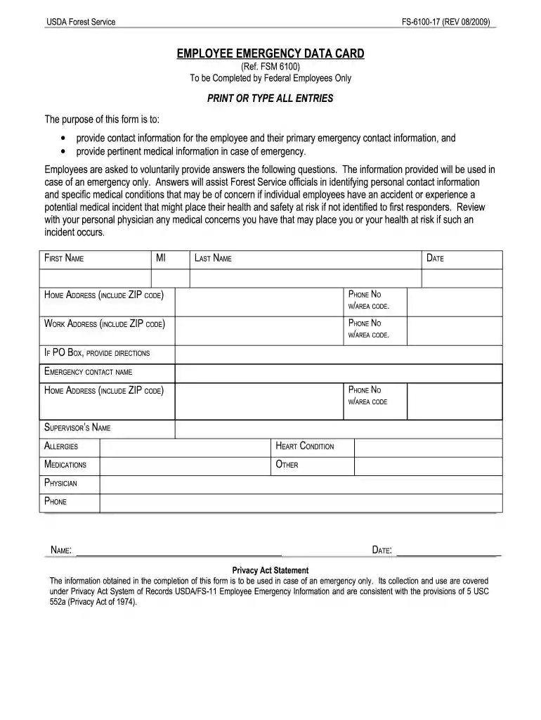 printable emergency contact form Preview on Page 1
