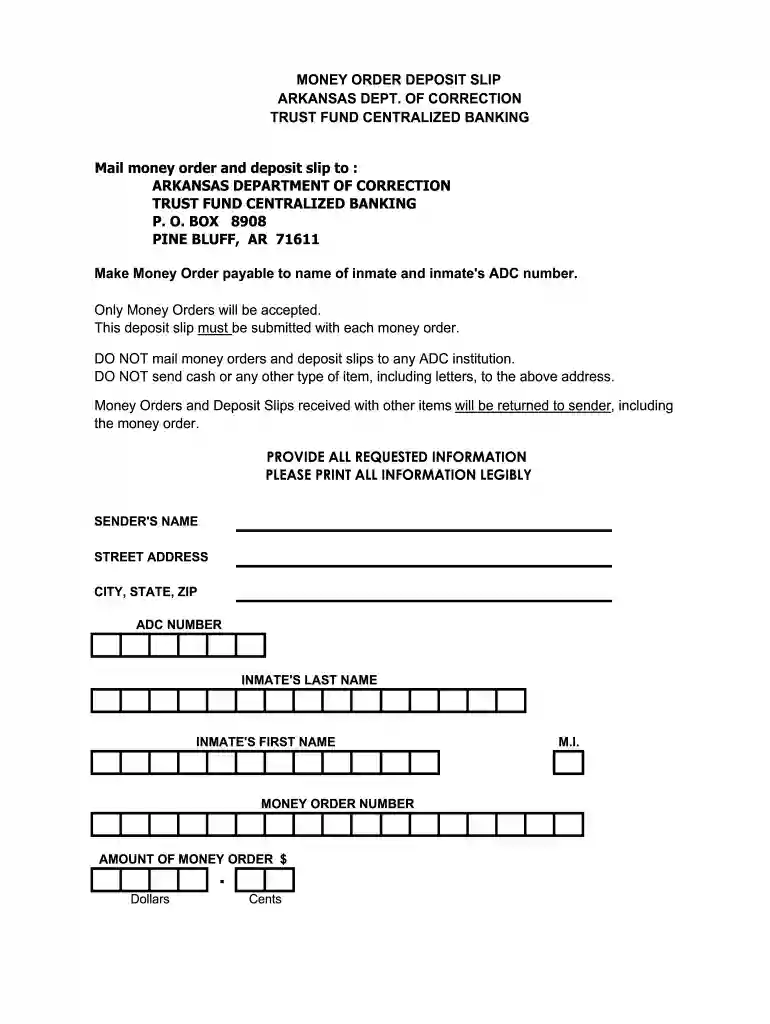 adc inmate banking Preview on Page 1