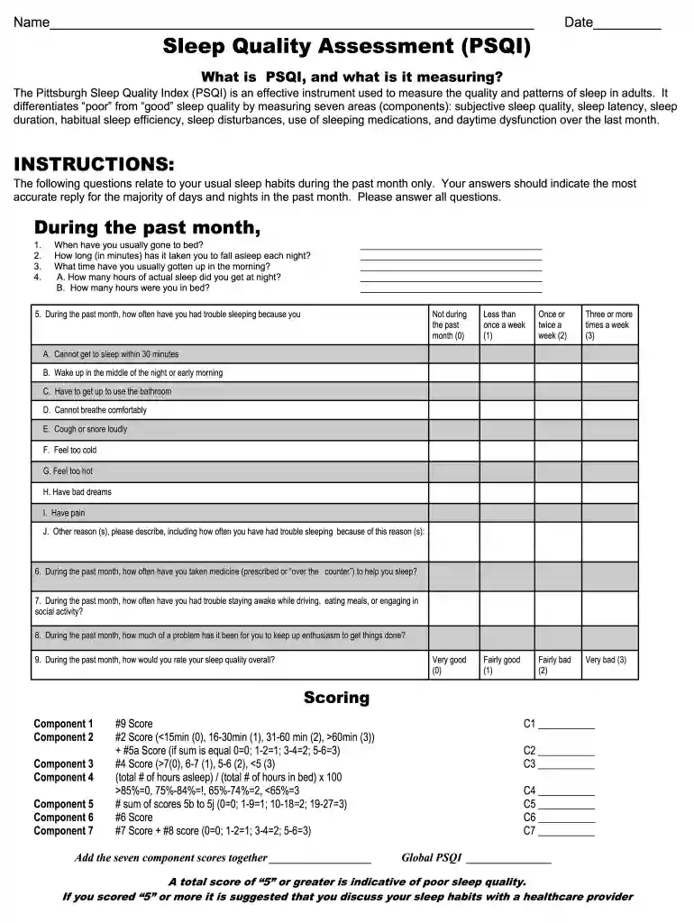 sleep quality assessment pdf Preview on Page 1