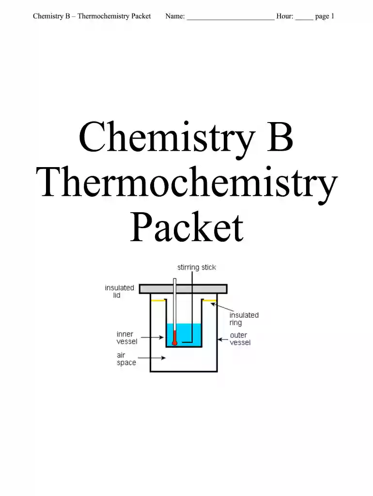 chemistry b thermochemistry packet answer key Preview on Page 1