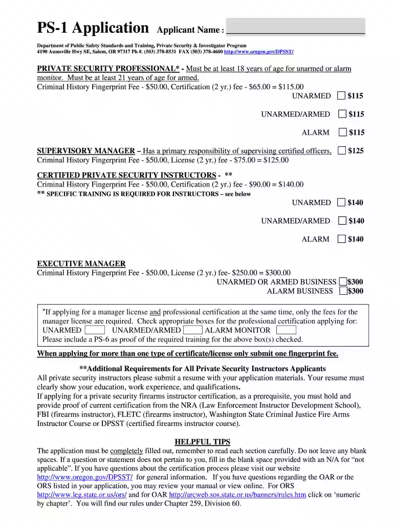 ps 1 form Preview on Page 1