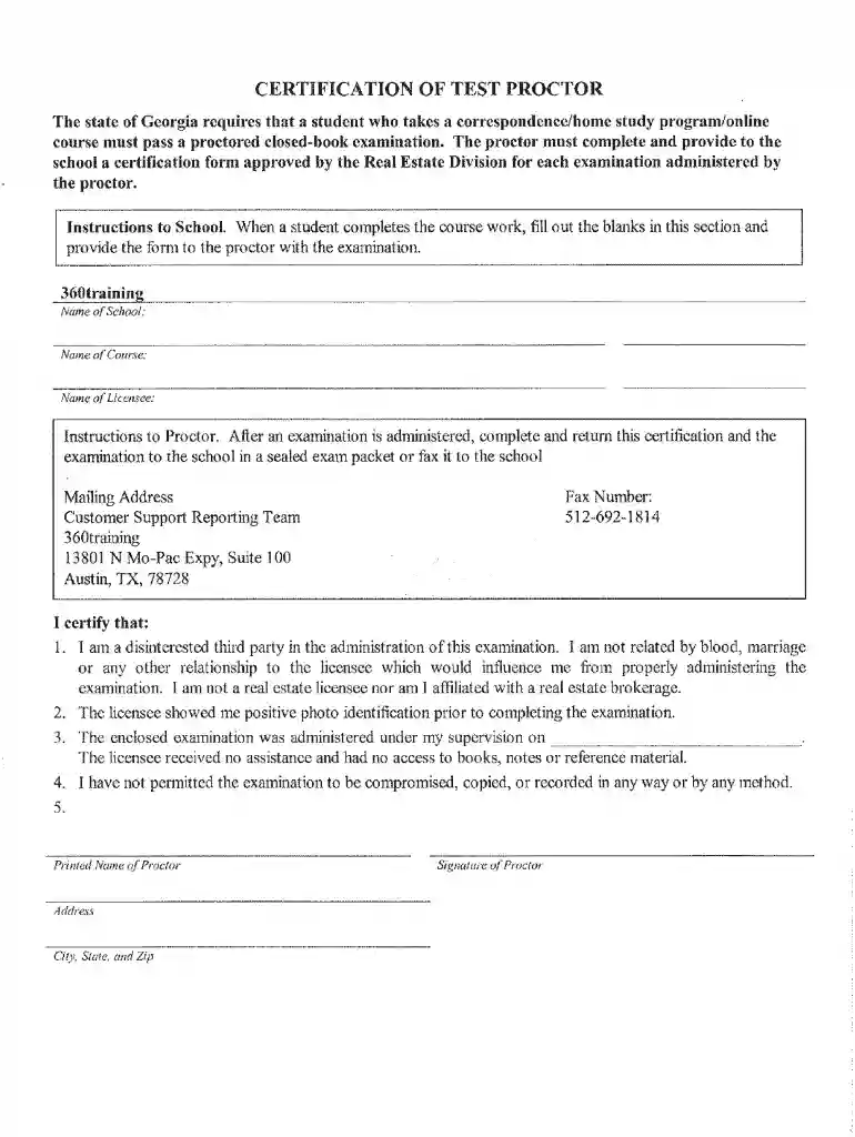ga proctor license print Preview on Page 1