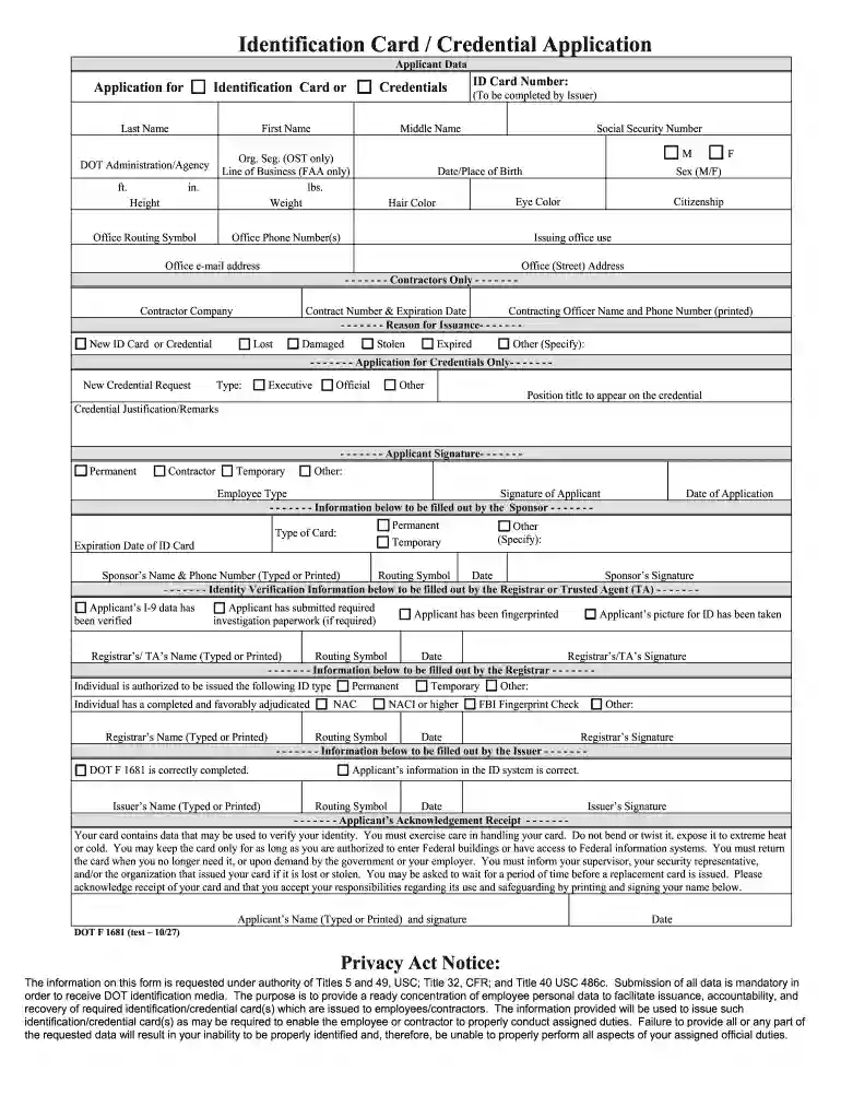 dot form 1681 Preview on Page 1