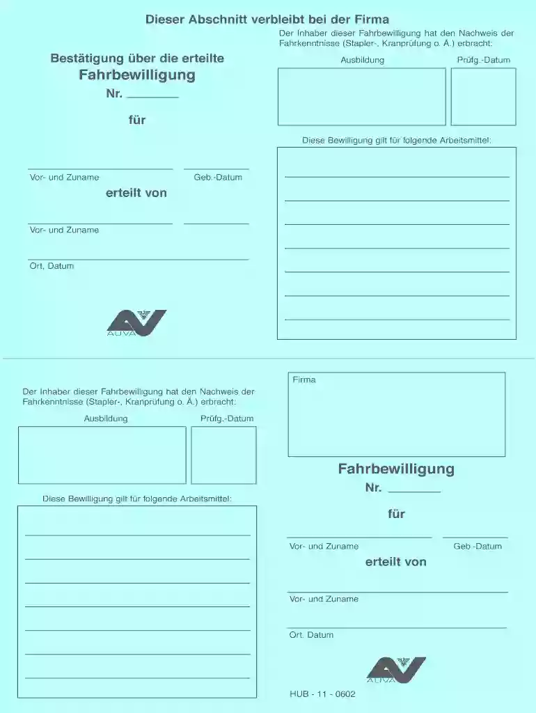 Fahrbewilligung - aushang at Preview on Page 1