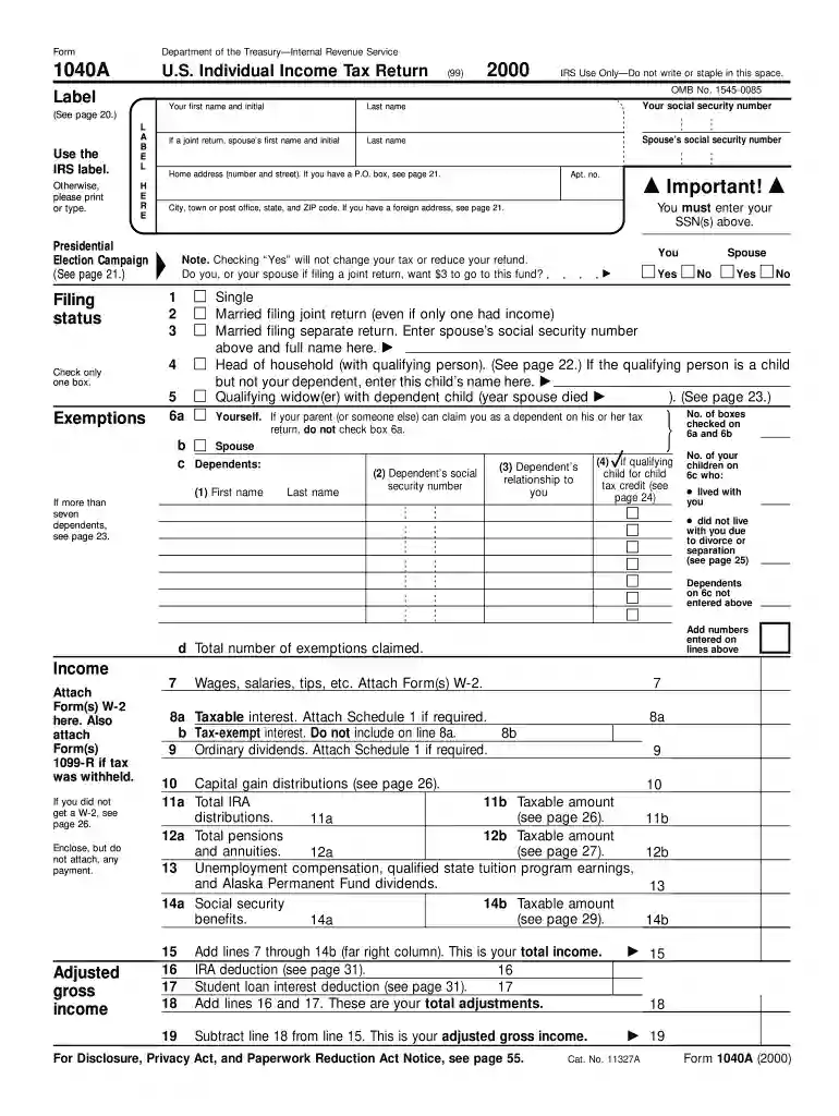 2000 tax return Preview on Page 1