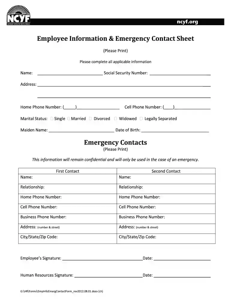 employee contact Preview on Page 1
