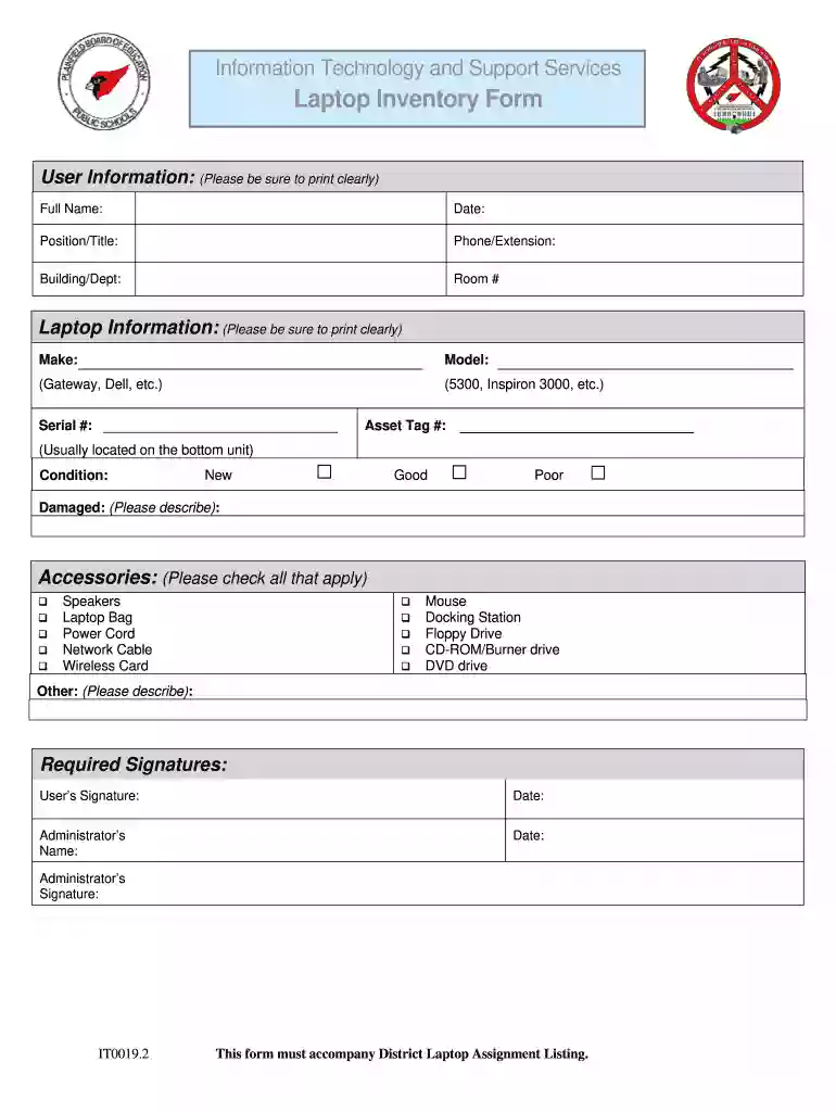 laptop inventory Preview on Page 1