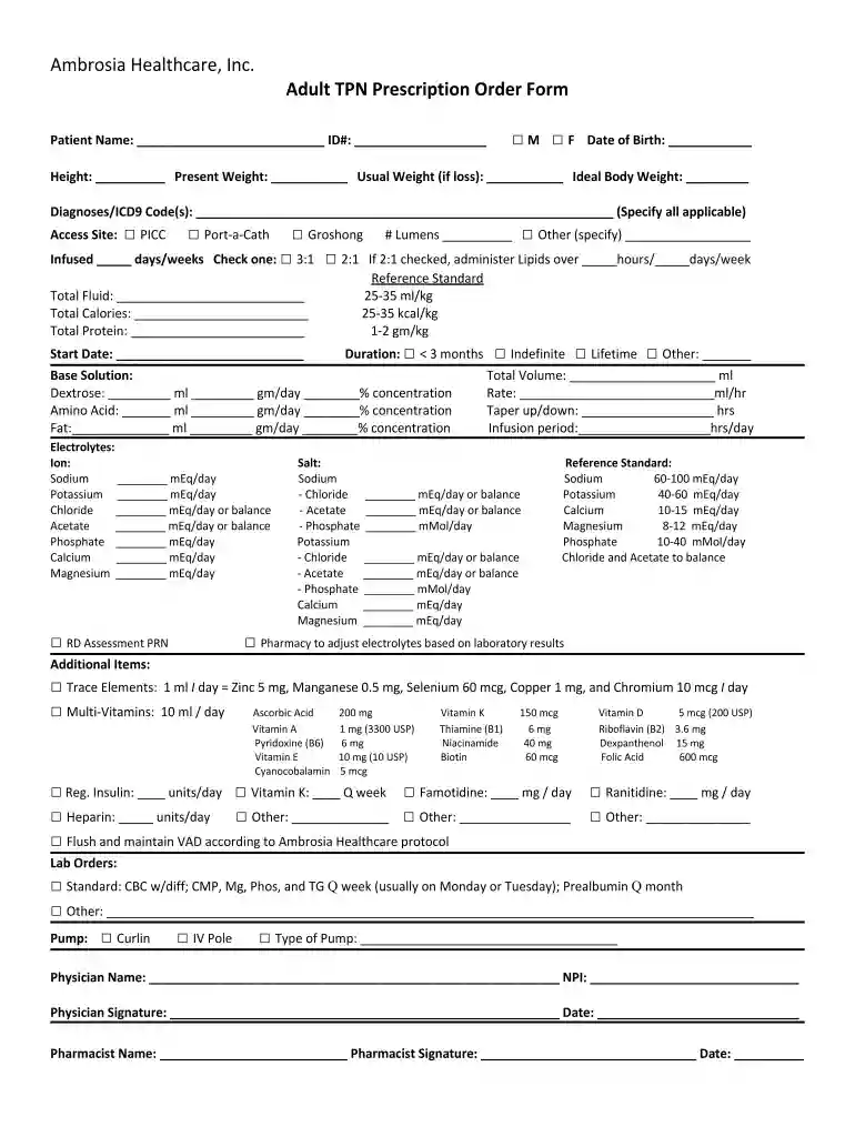 tpn prescription example Preview on Page 1