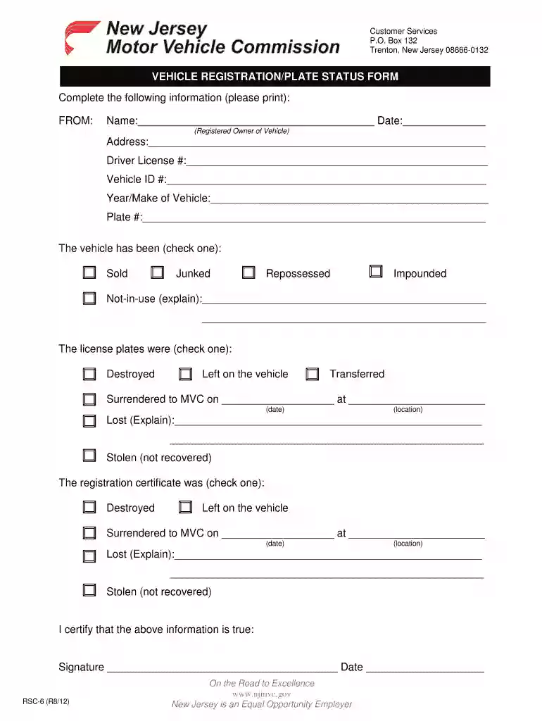 rsc6 form Preview on Page 1