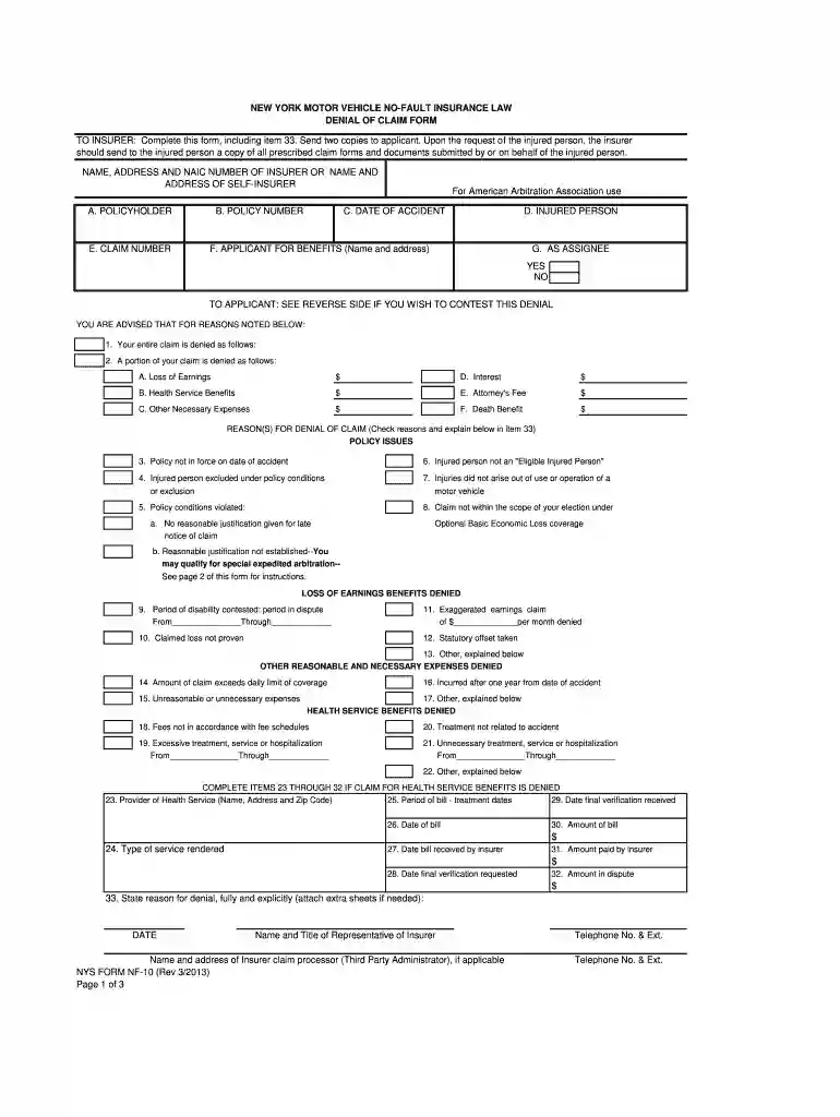 nf 10 form Preview on Page 1