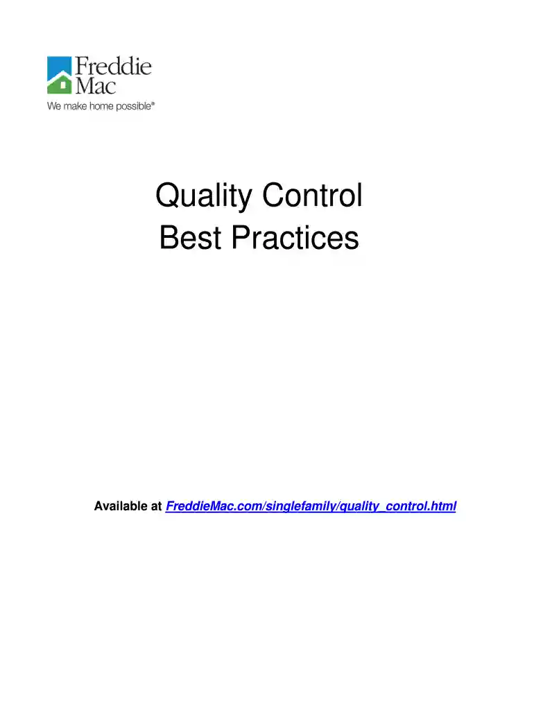 mortgage quality control plan template Preview on Page 1