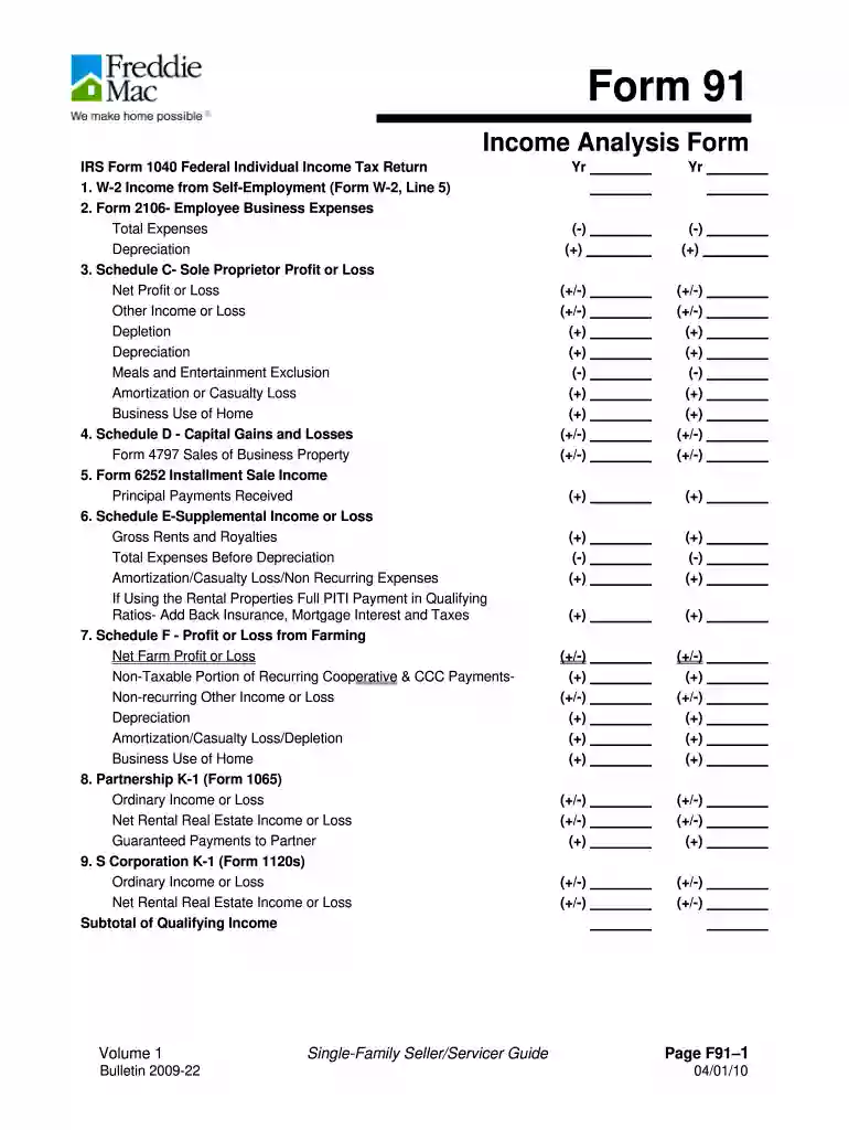 freddie mac form 91 Preview on Page 1