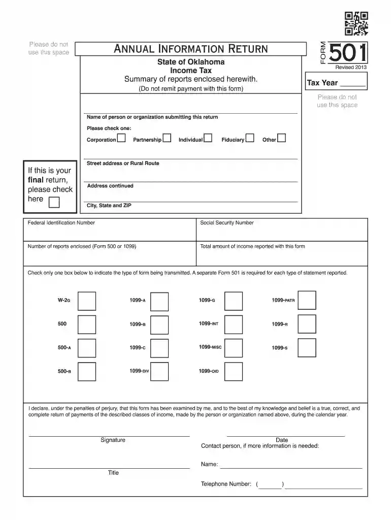 form 501 oklahoma 2013 Preview on Page 1