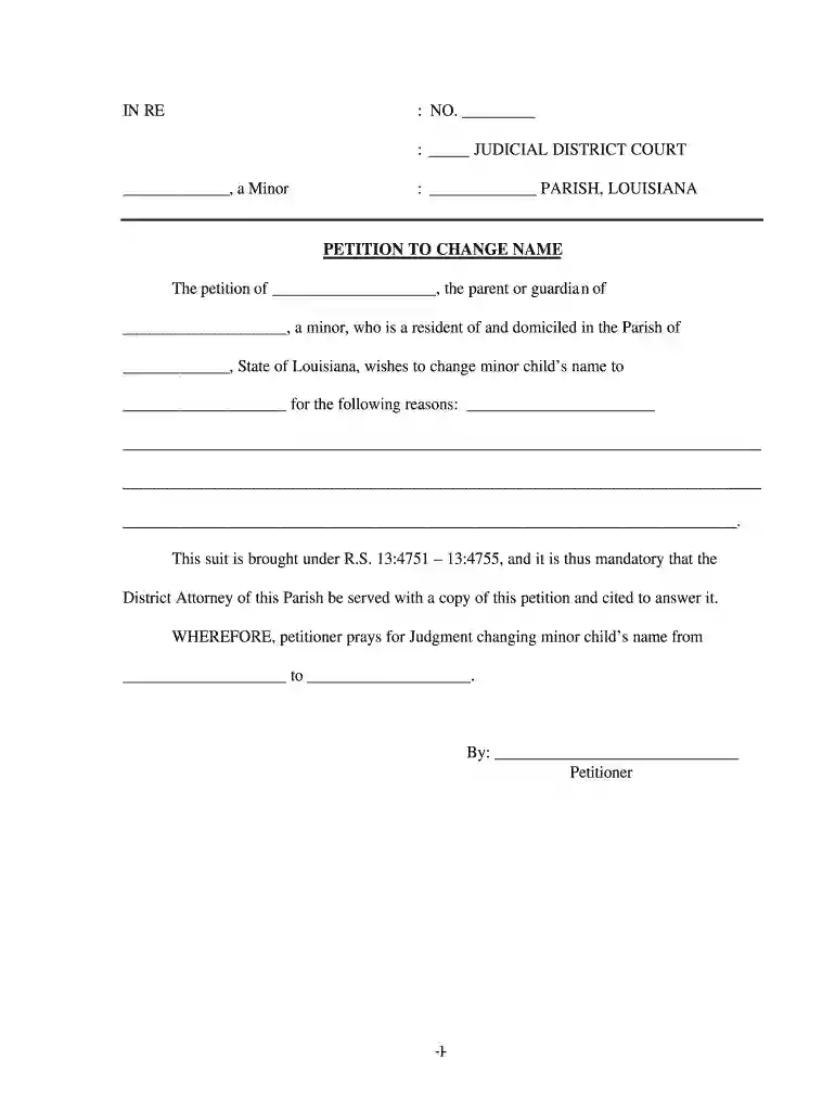 how much does it cost to change a child's last name in louisiana Preview on Page 1