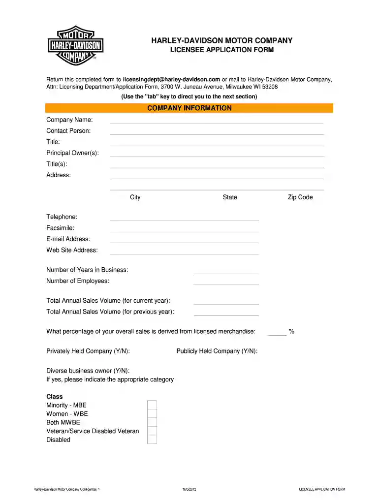 licensee application Preview on Page 1