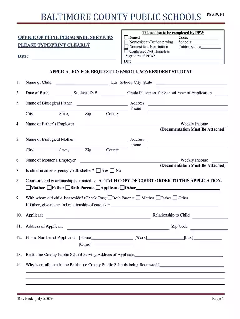 form 519 Preview on Page 1