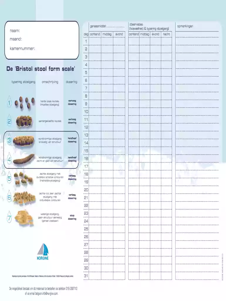 bowel chart template Preview on Page 1