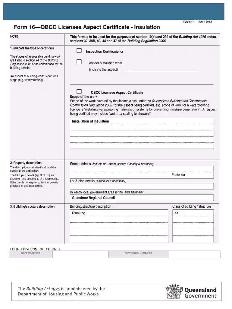 form 16 smoke alarm certificate queensland Preview on Page 1