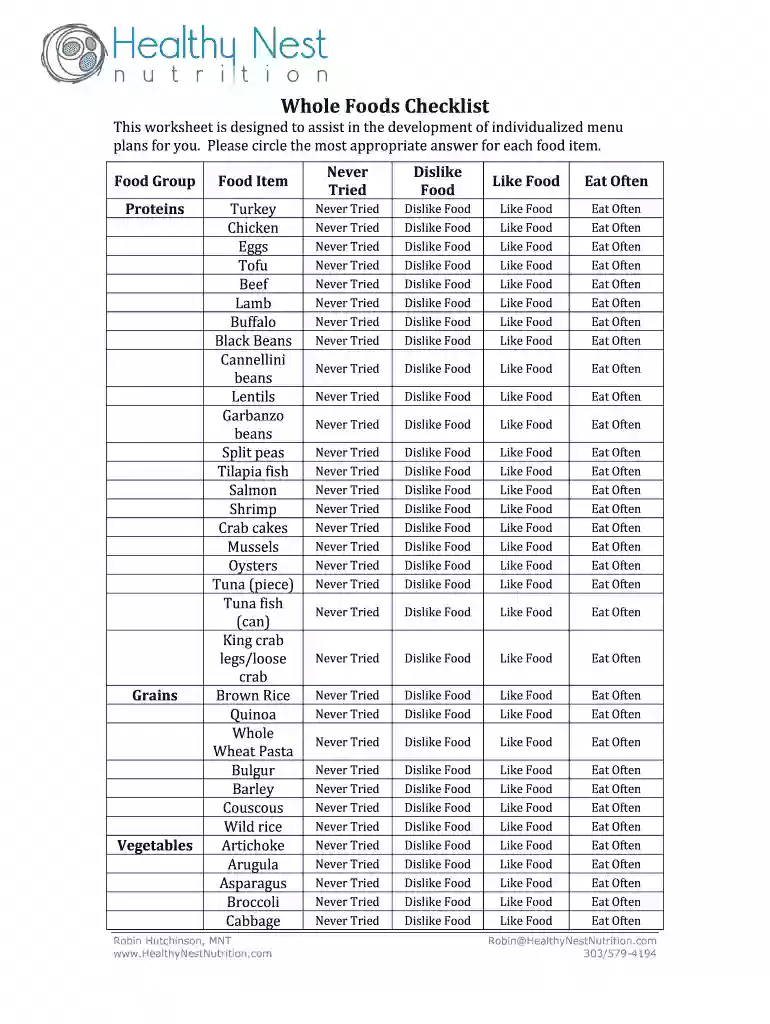 nesting checklist printable pdf Preview on Page 1