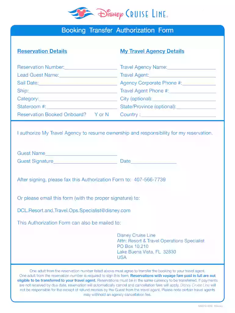 disney cruise line application form Preview on Page 1