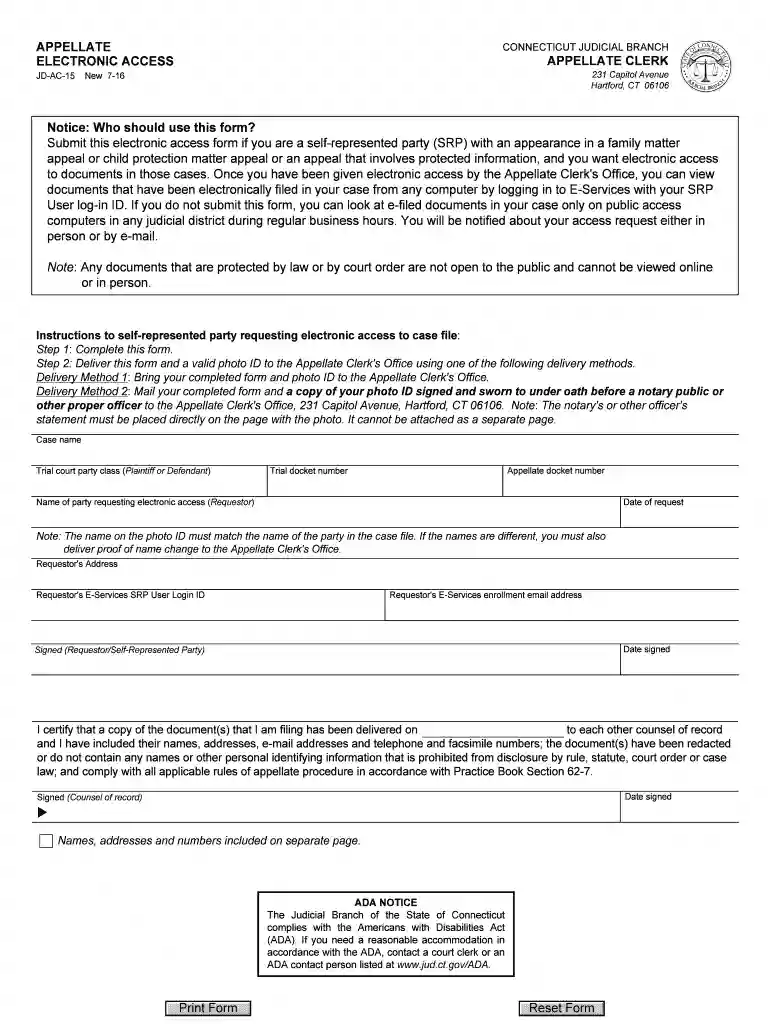 JD-AC-15 New 7-16 Hartford, CT 06106 - jud ct Preview on Page 1