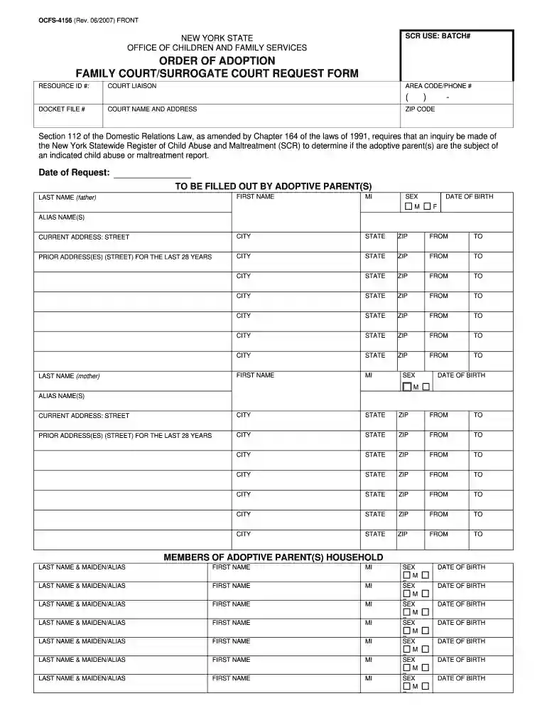 request for surrogate's court action Preview on Page 1
