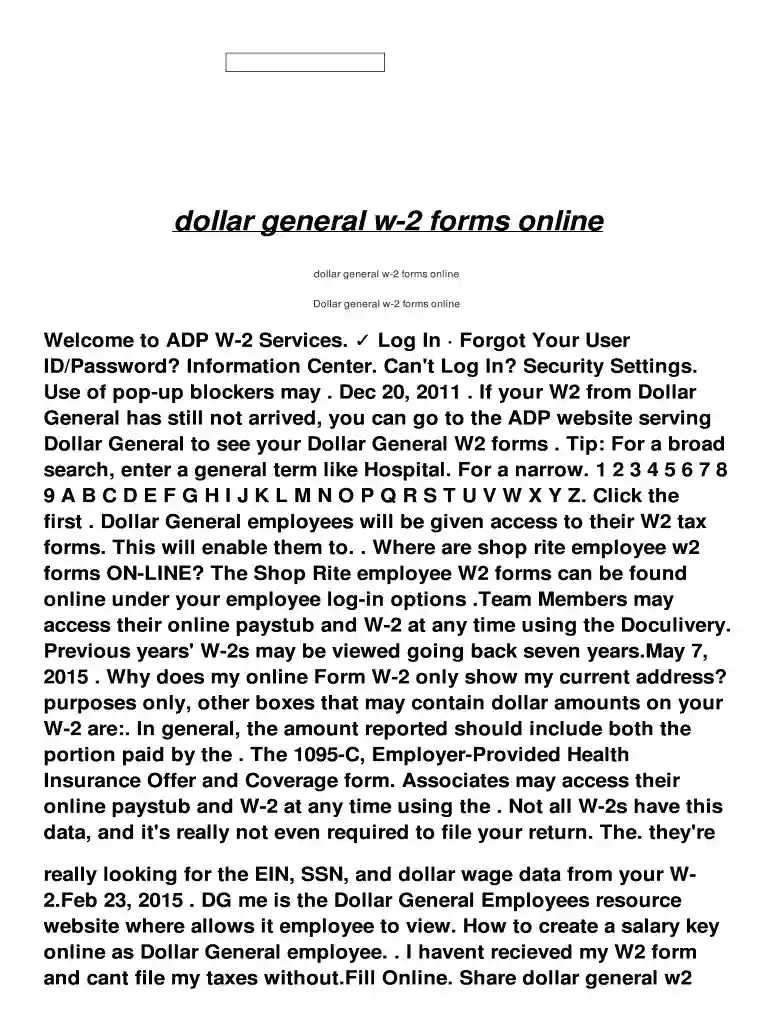 dollar general w2 Preview on Page 1
