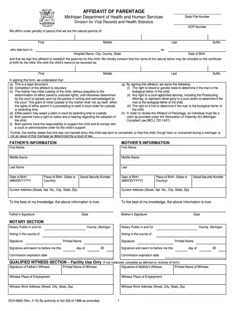 affidavit of parentage maryland Preview on Page 1