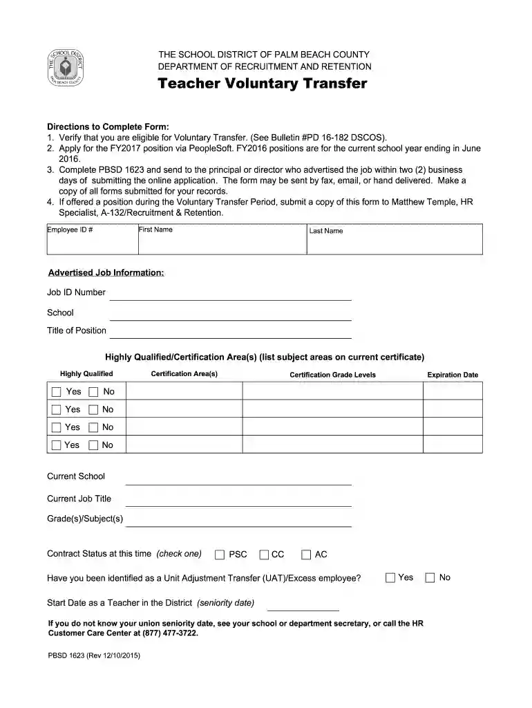voluntary transfer palm beach county Preview on Page 1