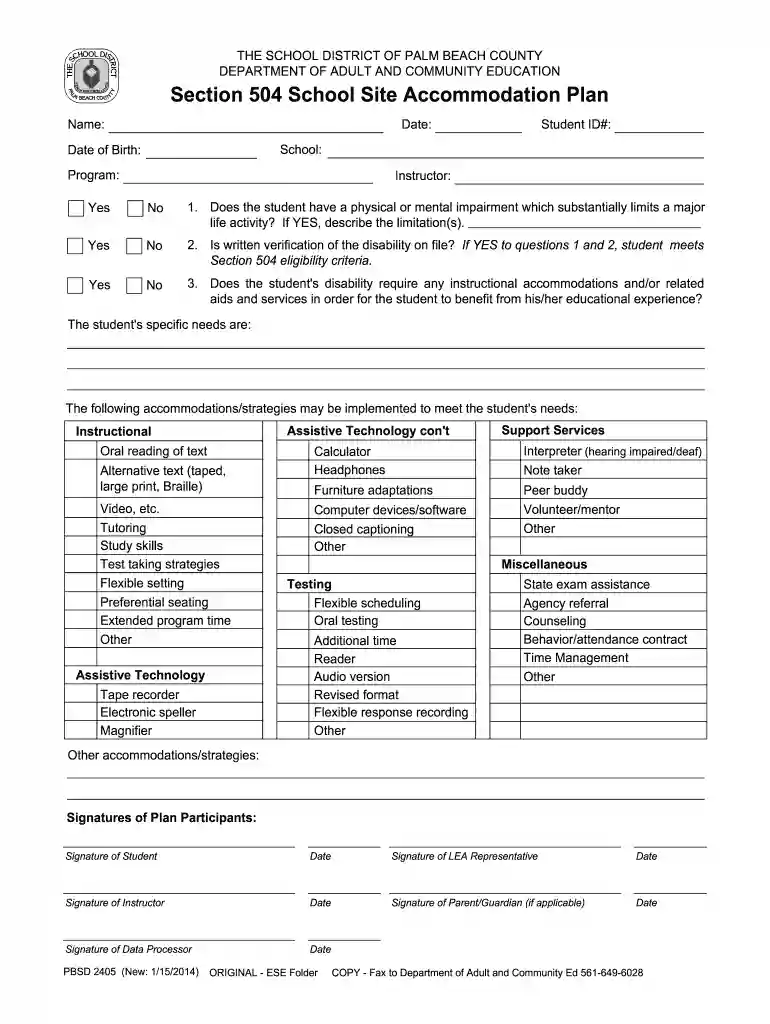 504 plan Preview on Page 1