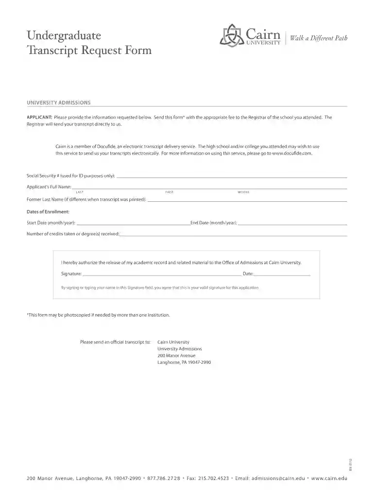 cairn registrar Preview on Page 1