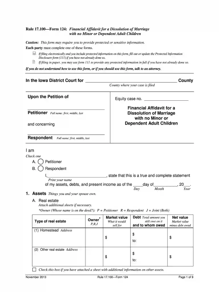 form 124 pdf Preview on Page 1