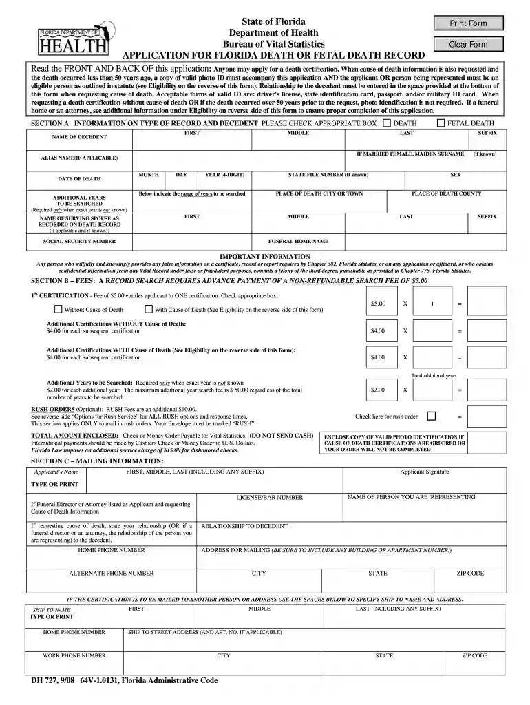 false fetal death certificate 2008 form Preview on Page 1