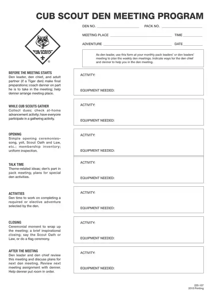 den meeting planning sheet Preview on Page 1