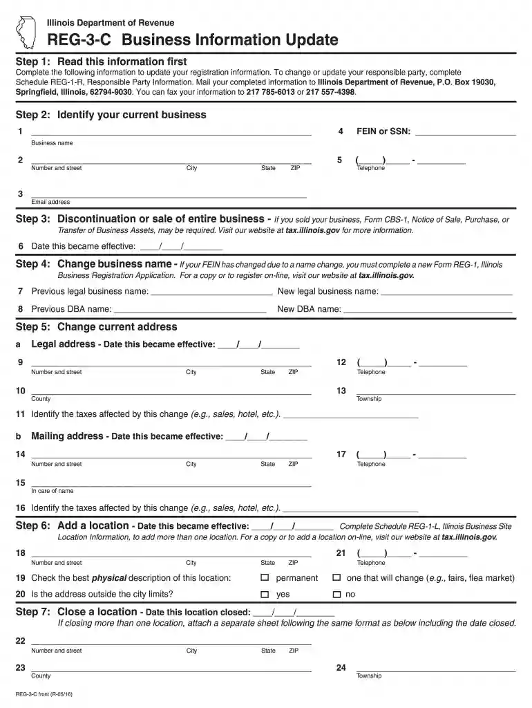 illinois form reg 3 c Preview on Page 1