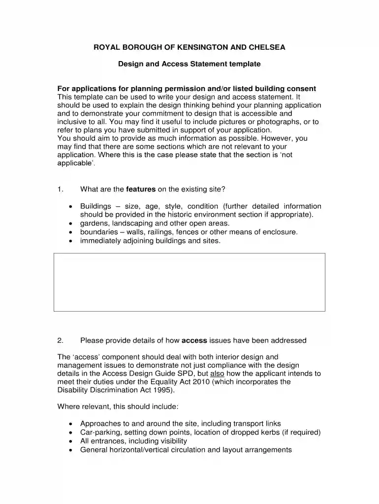 Design and Access Statement template Preview on Page 1