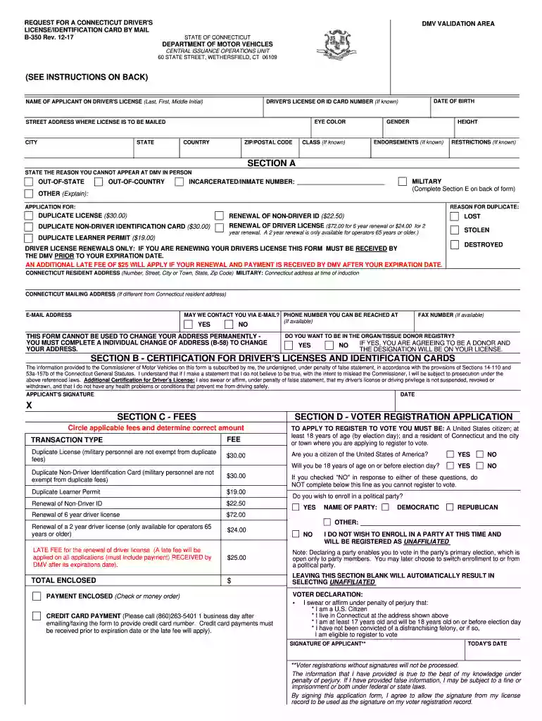 ct dmv license renewal application Preview on Page 1