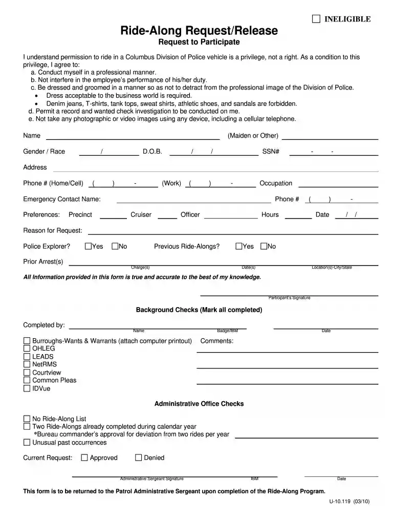 columbus police ride along Preview on Page 1