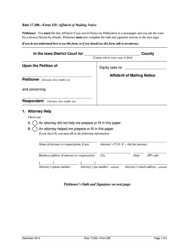 iowa form 225 Preview on Page 1