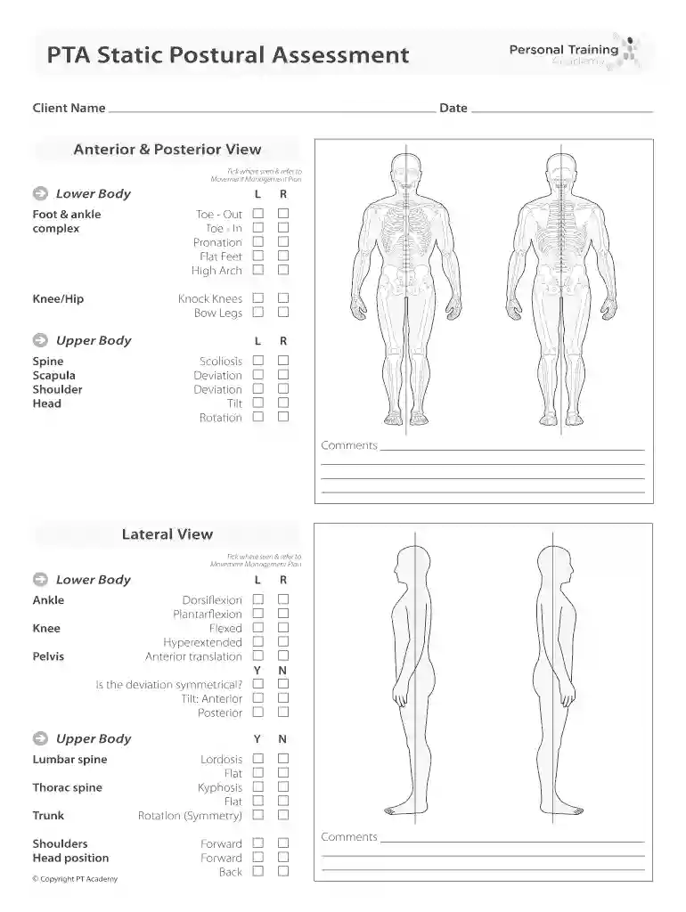posture assessment form pdf Preview on Page 1