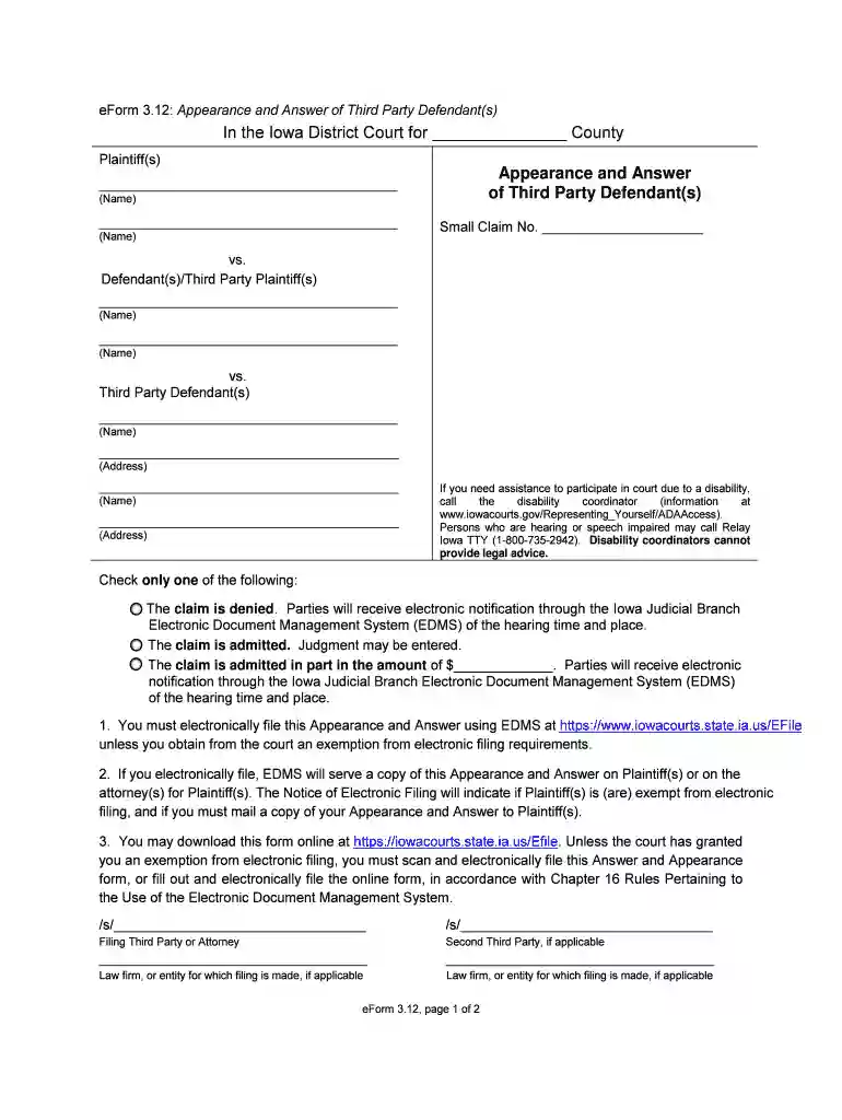 eform s iowacourts Preview on Page 1