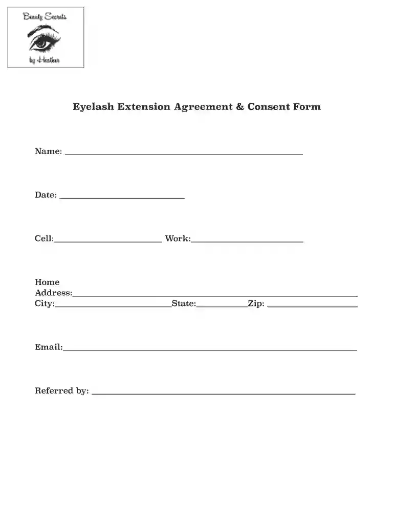 Lash Consent form pages - Beauty Secrets by Heather Preview on Page 1